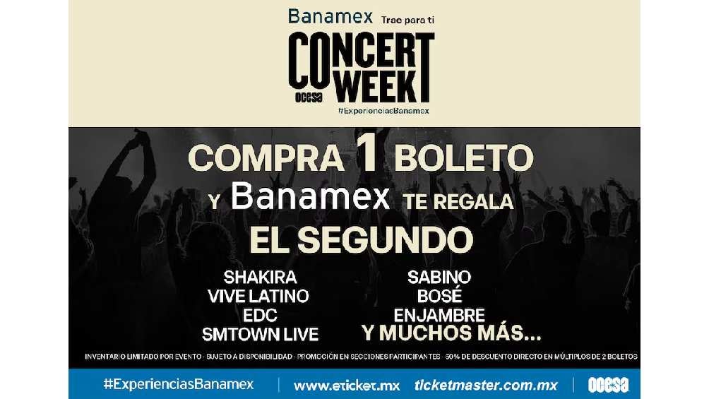 Concert Week 2025: Los boletos de estos conciertos están al 2x1 en